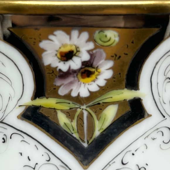 Antique STOUFFER Handpainted UNO Favorite‎ Bavaria Sugar Bowl Daisy w/Platinum - Picture 5 of 8